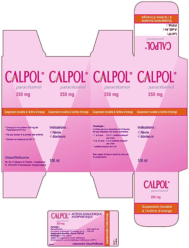 Glaxo Wellcome Packaging Calpol Sirop Enfants